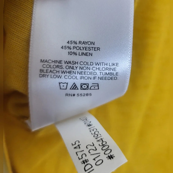 Express Womens Linen Blend Mustard Yellow Sleeveless Flowy Top XL New - Picture 6 of 6